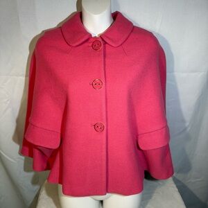 Juicy‎ Couture Pink Wool Cape Jacket Y2K Poncho Petite P